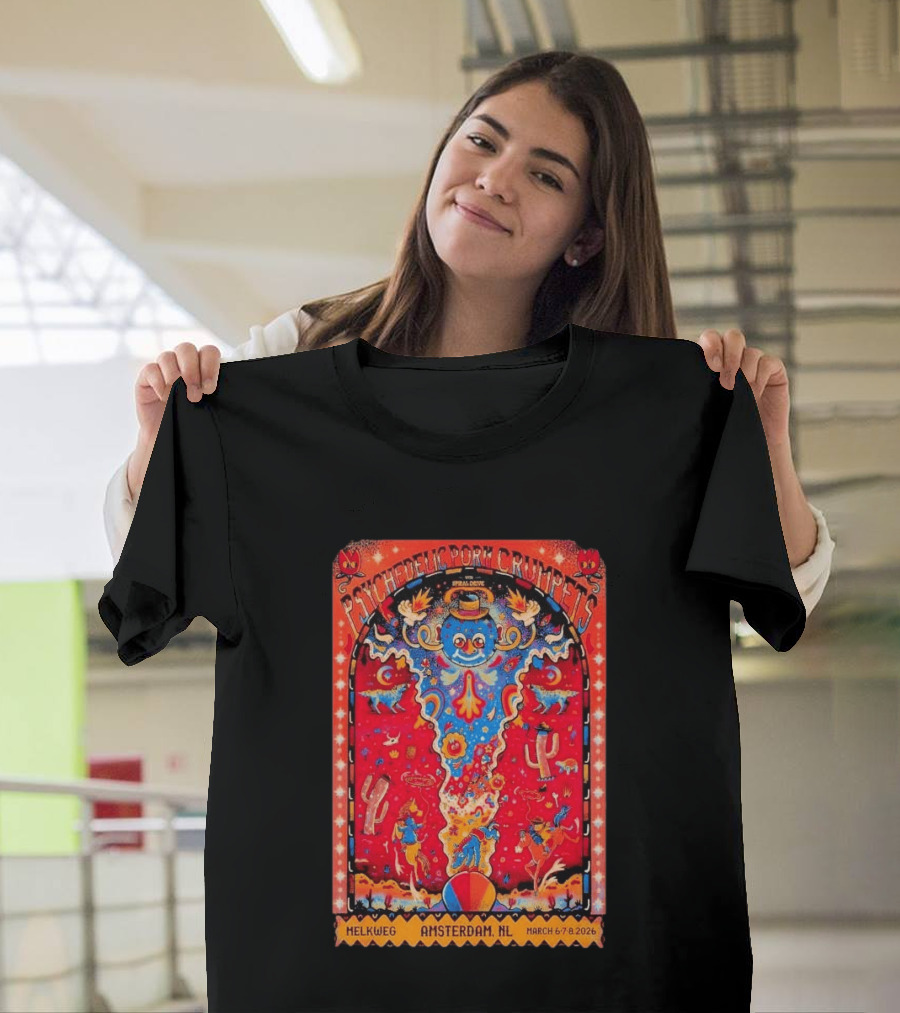 Psychedelic Porn Crumpets Live Melkweg Amsterdam March 6 8 2026 Tour T-Shirt