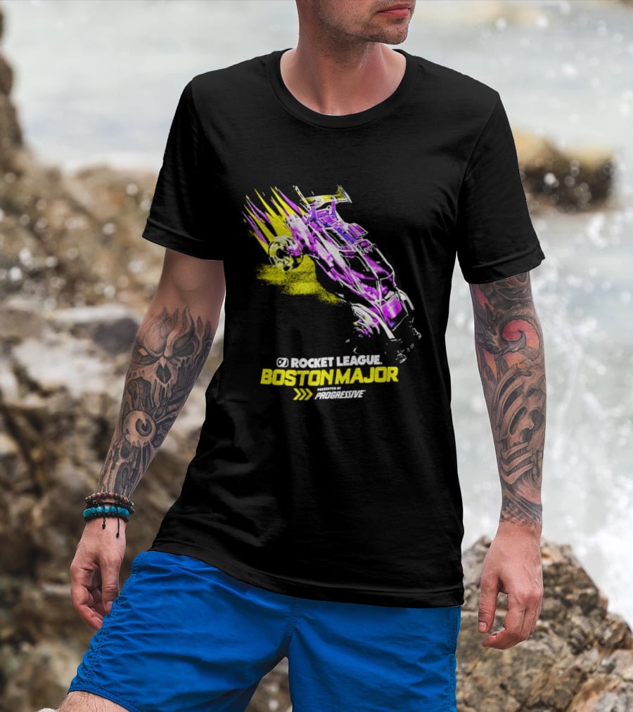 Rocket League Boston Major 2023 Presented By Progressive Colorful Car T-Shirt