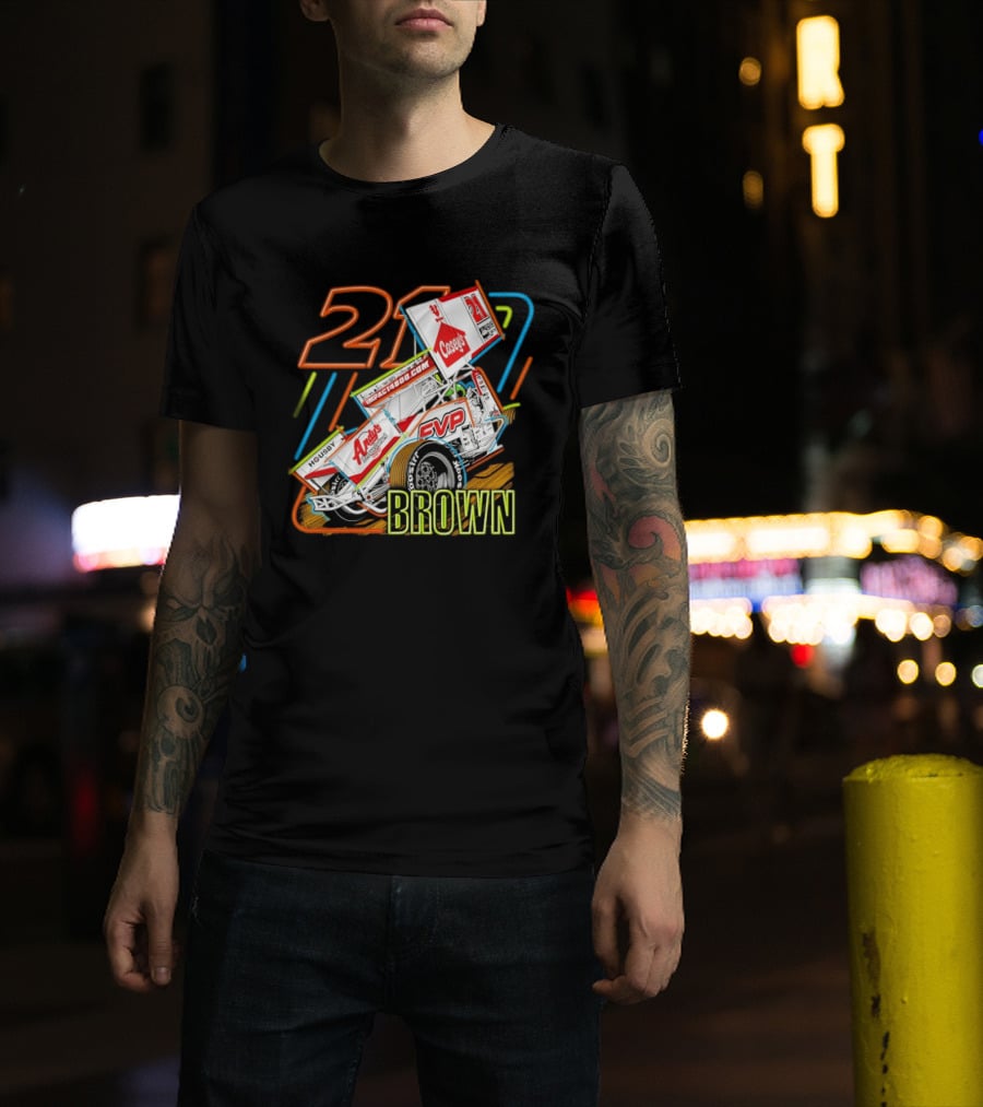 Sprint Car 21 Brown Andy's Casey's Impact 4800 Racing T-Shirt