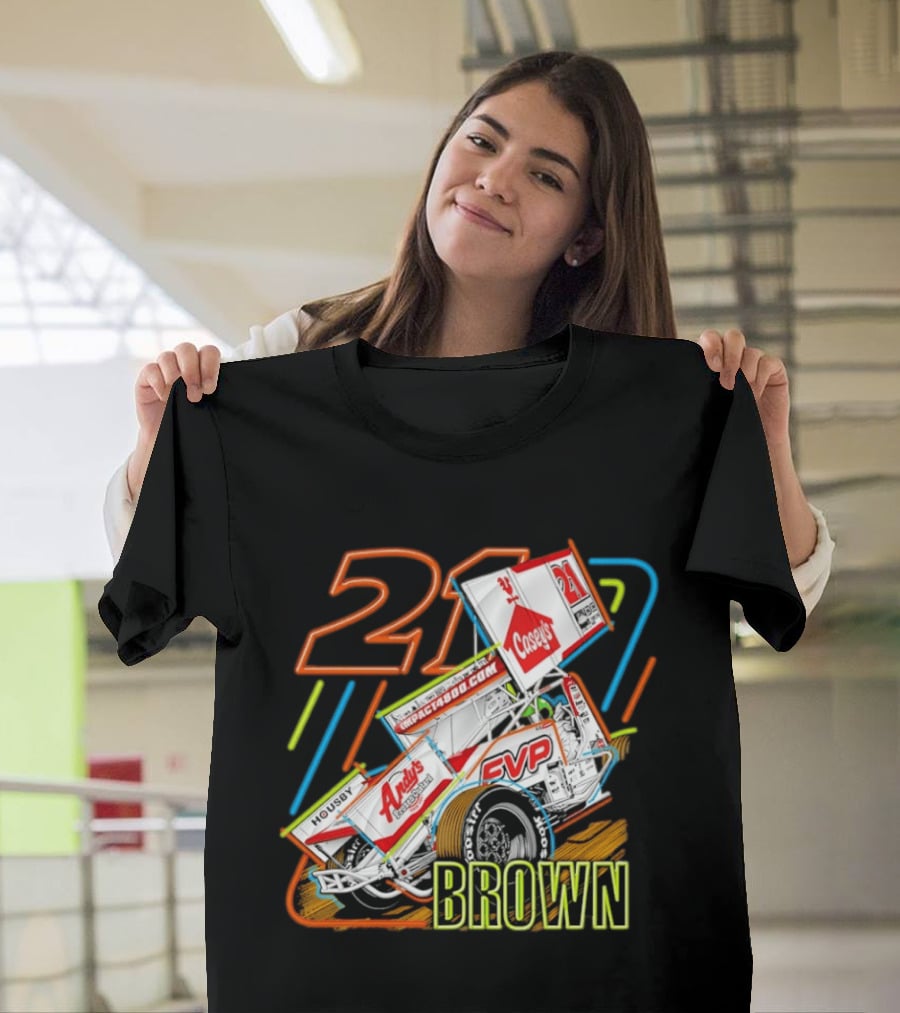 Sprint Car 21 Brown Andy's Casey's Impact 4800 Racing T-Shirt