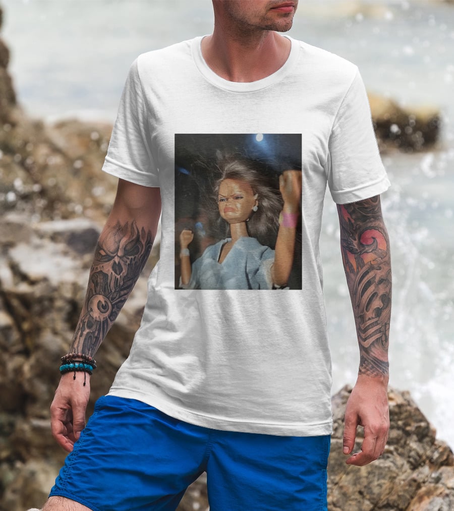Doll Face Meme Angry Expression Toy Figure T-Shirt