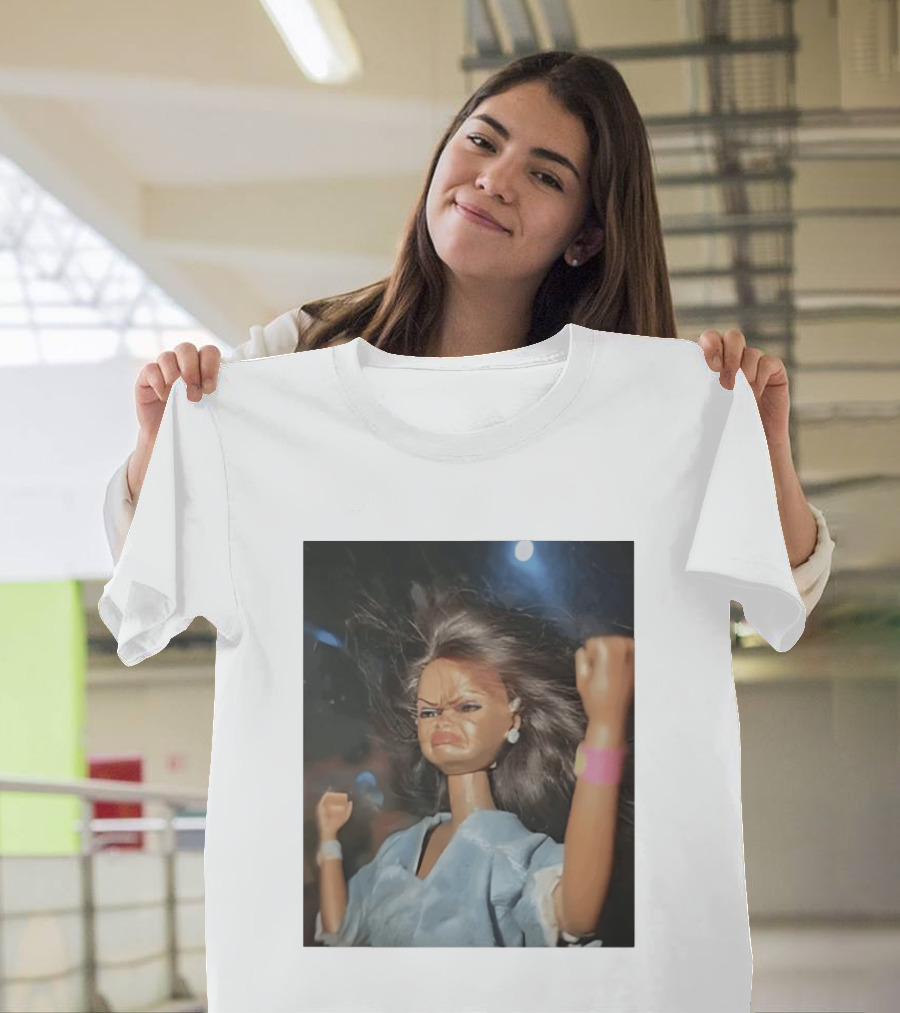 Doll Face Meme Angry Expression Toy Figure T-Shirt