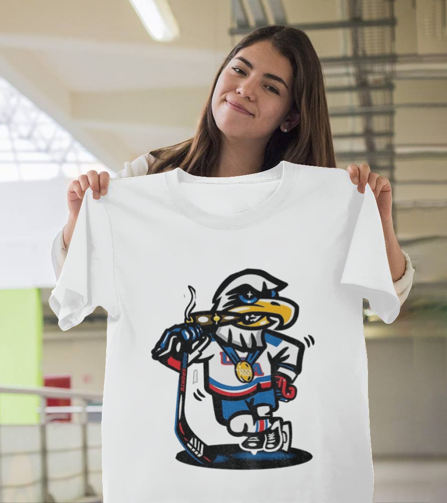 Eagle Die Cut USA Olympic Gold Medal Hockey 2026 Icon Sports T-Shirt