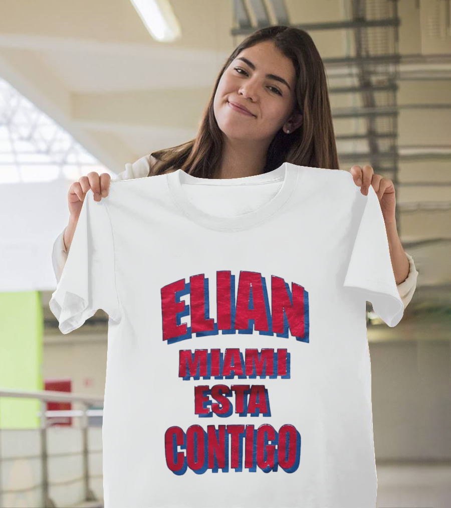 Elian Miami Esta Contigo Red Blue T-Shirt