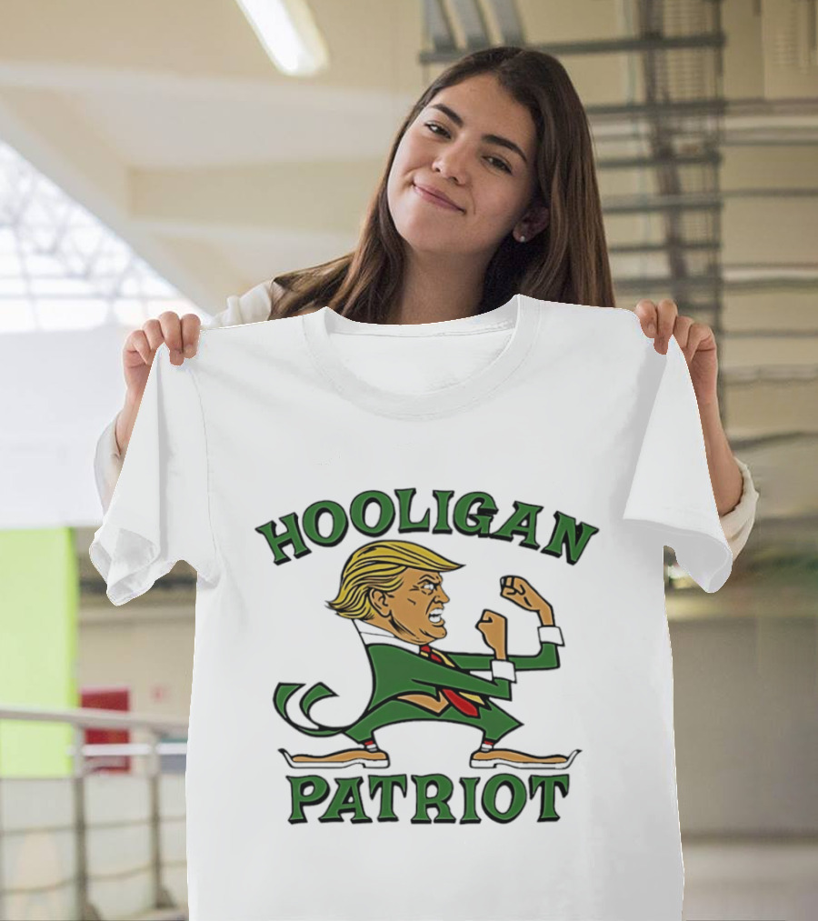 Hooligan Patriot Trump Cartoon St. Patrick's Day T-Shirt