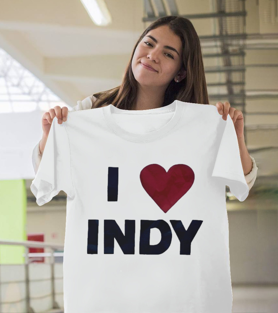 I Love Indy Heart Shape Indianapolis Sentiment T-Shirt