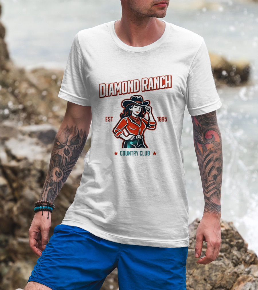 Diamond Ranch Country Club Cowboy Style Est 1895 T-Shirt
