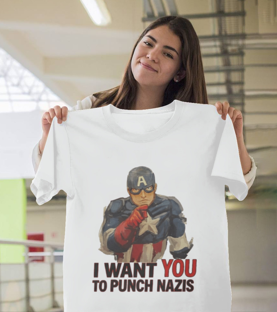 I Want You To Punch Nazis Captain America T-Shirt