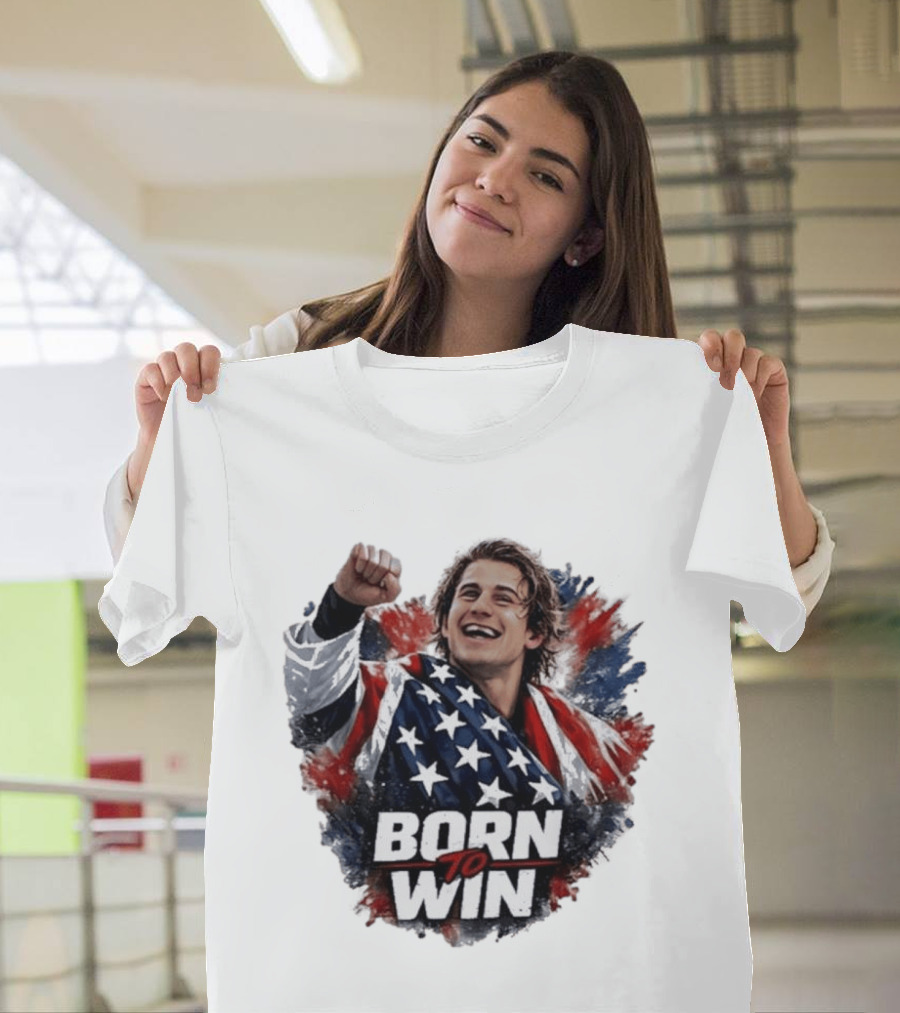 Born To Win Jack Hughes Team USA Hockey Victory T-Shirt