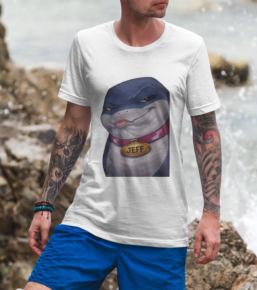 Jeff The Landshark Marvel Character With Dog Tag And Collar T-Shirt
