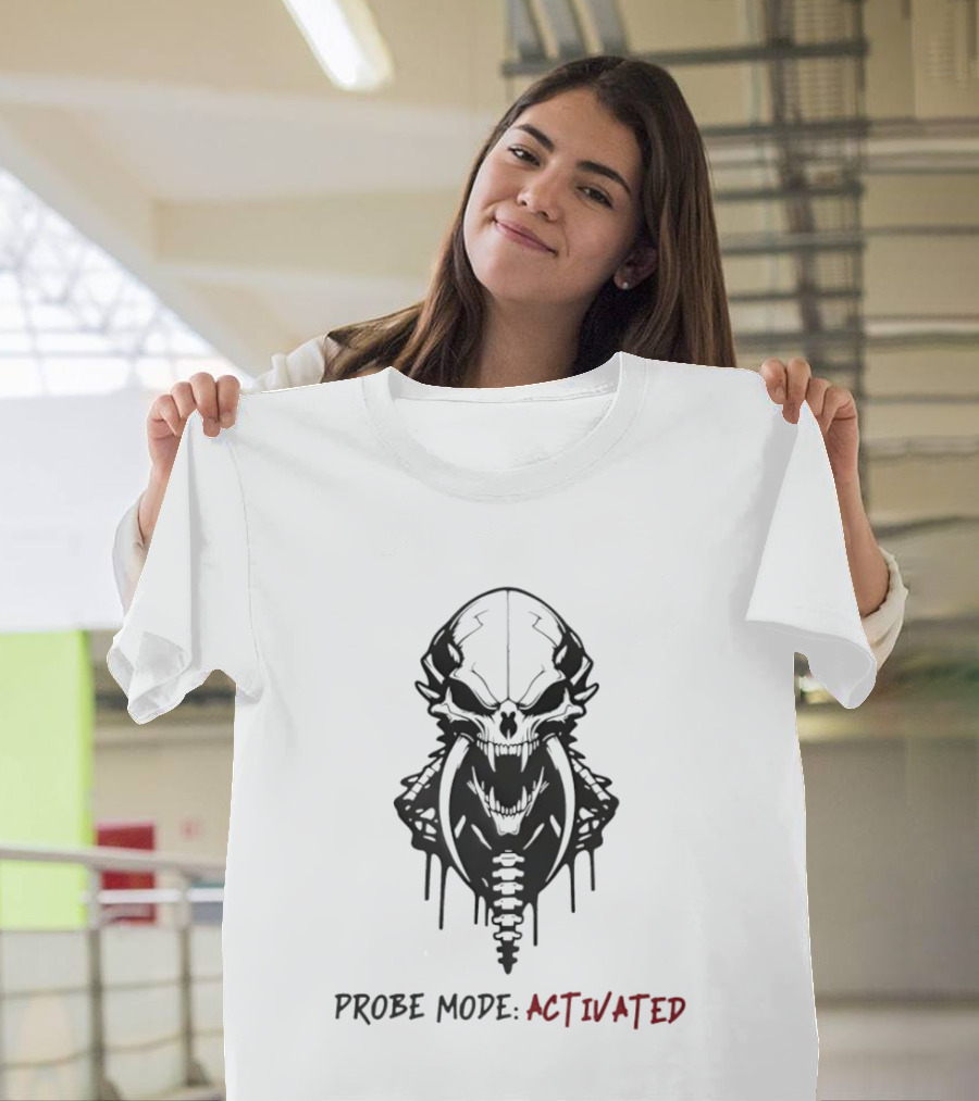 Probe Mode Activated Alien Skull Dripping Kree Artifact T-Shirt