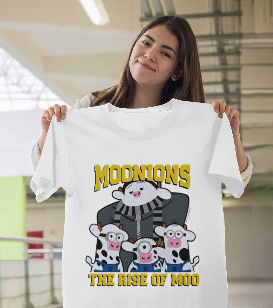 Moonions The Rise Of Moo Funny Cows With Overalls And Goggles T-Shirt