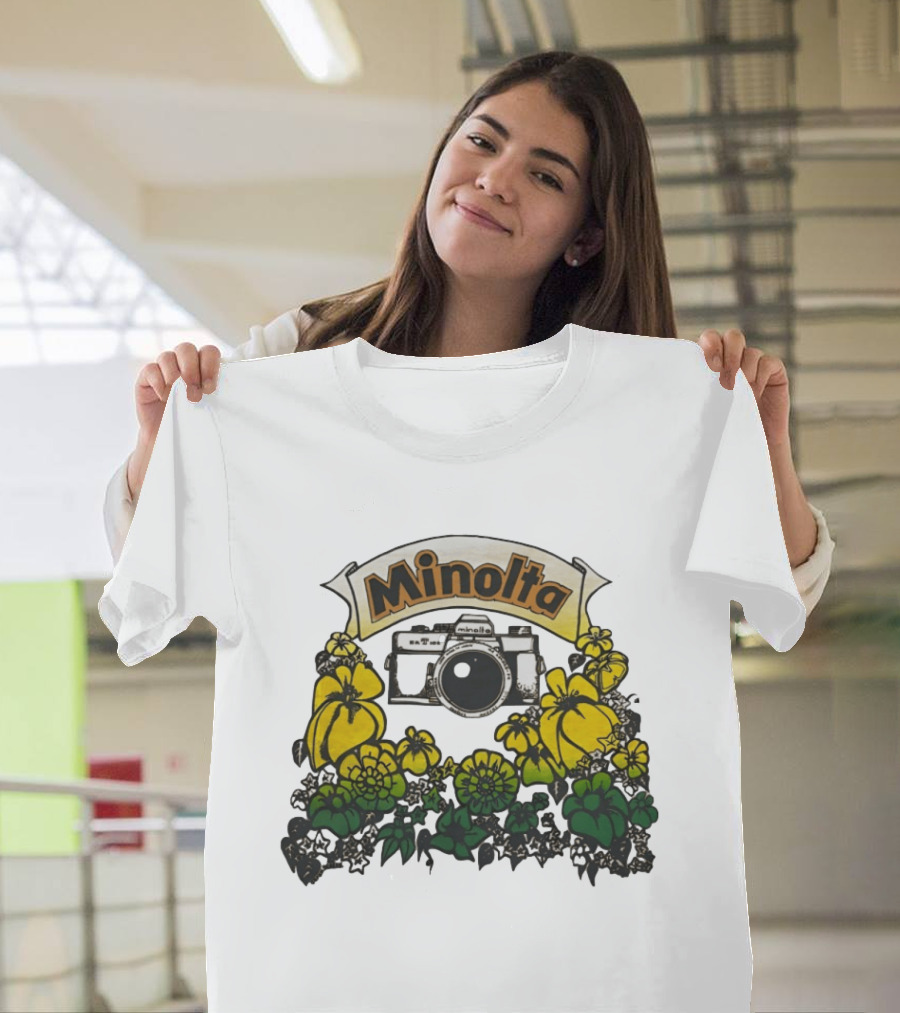 Minolta SRT 70s Vintage Floral Camera Promo T-Shirt