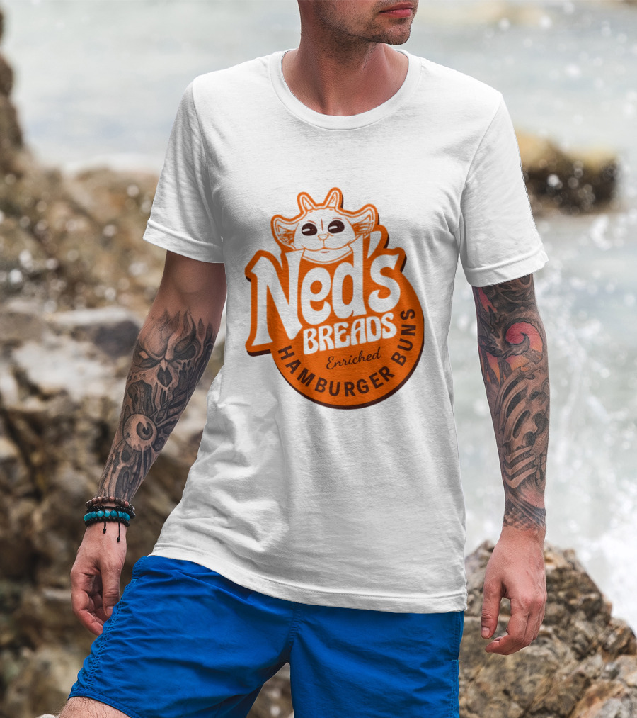 Ned's Breads Enriched Hamburger Buns Cat T-Shirt