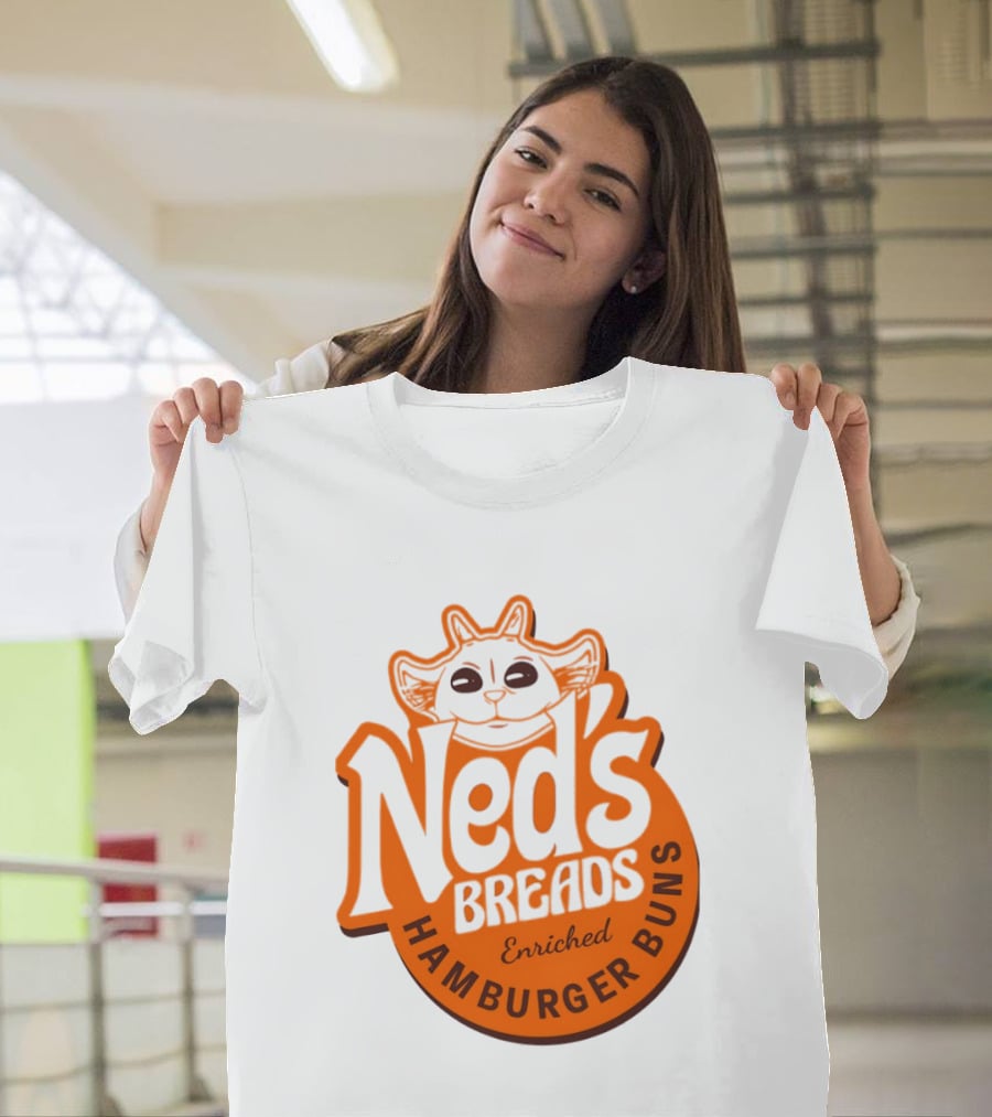 Ned's Breads Enriched Hamburger Buns Cat T-Shirt