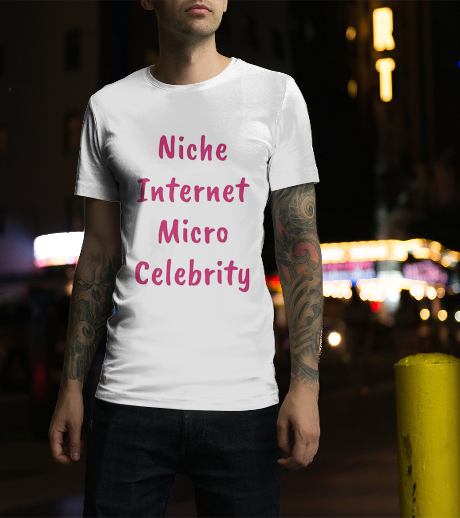 Niche Internet Micro Celebrity Text Bright Pink T-Shirt