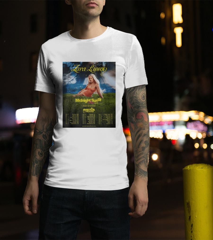 Zara Larsson Midnight Sun Tour 2026 Special Guest Moore Dates And Locations T-Shirt