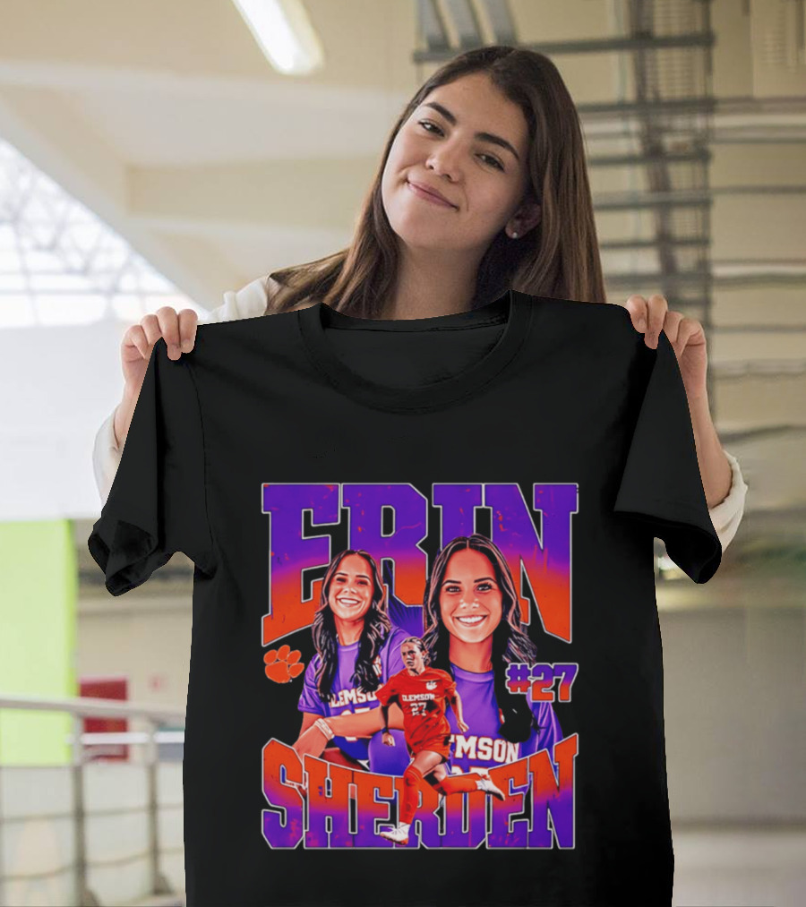 Erin Sherden Clemson Soccer Number 27 Fan Gear T-Shirt