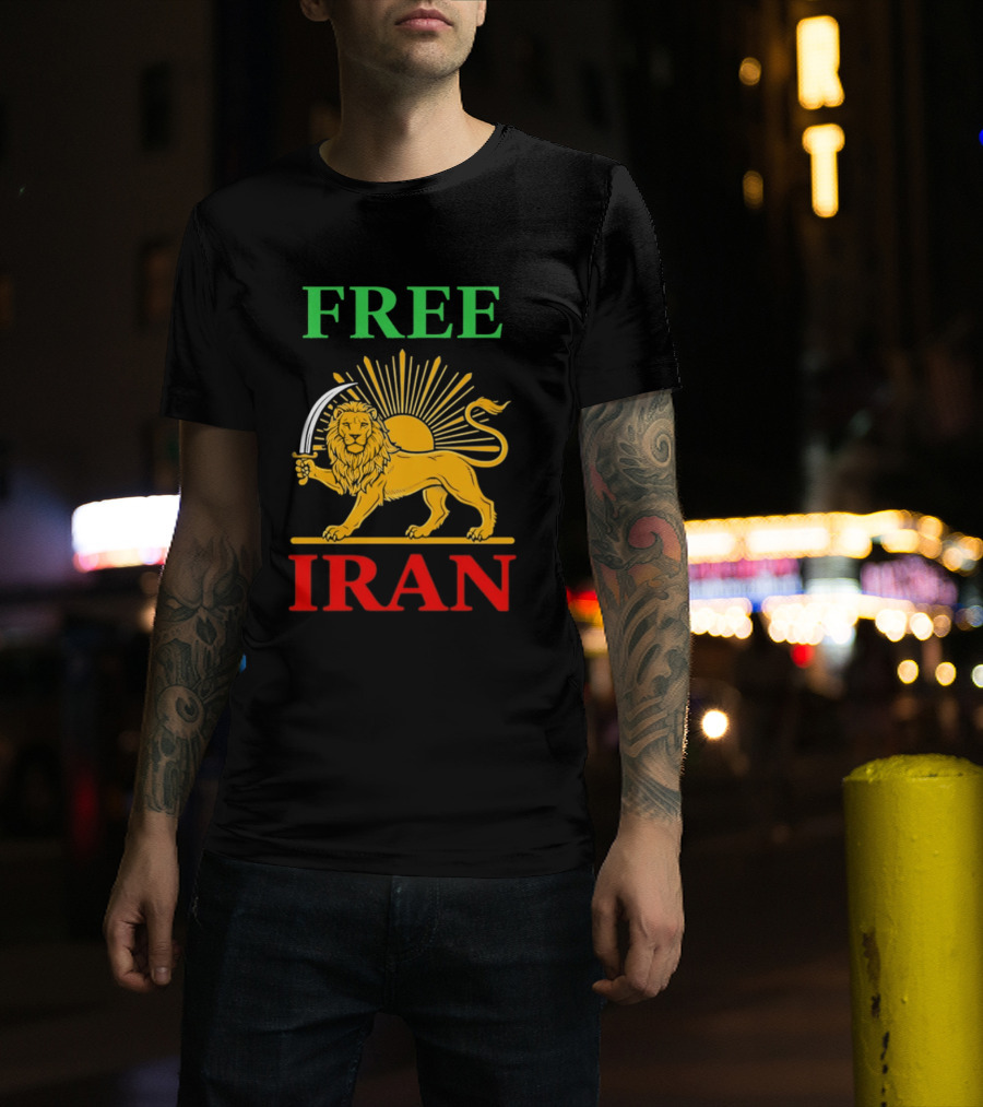 Free Iran Lion And Sun Shir O Khorshid T-Shirt
