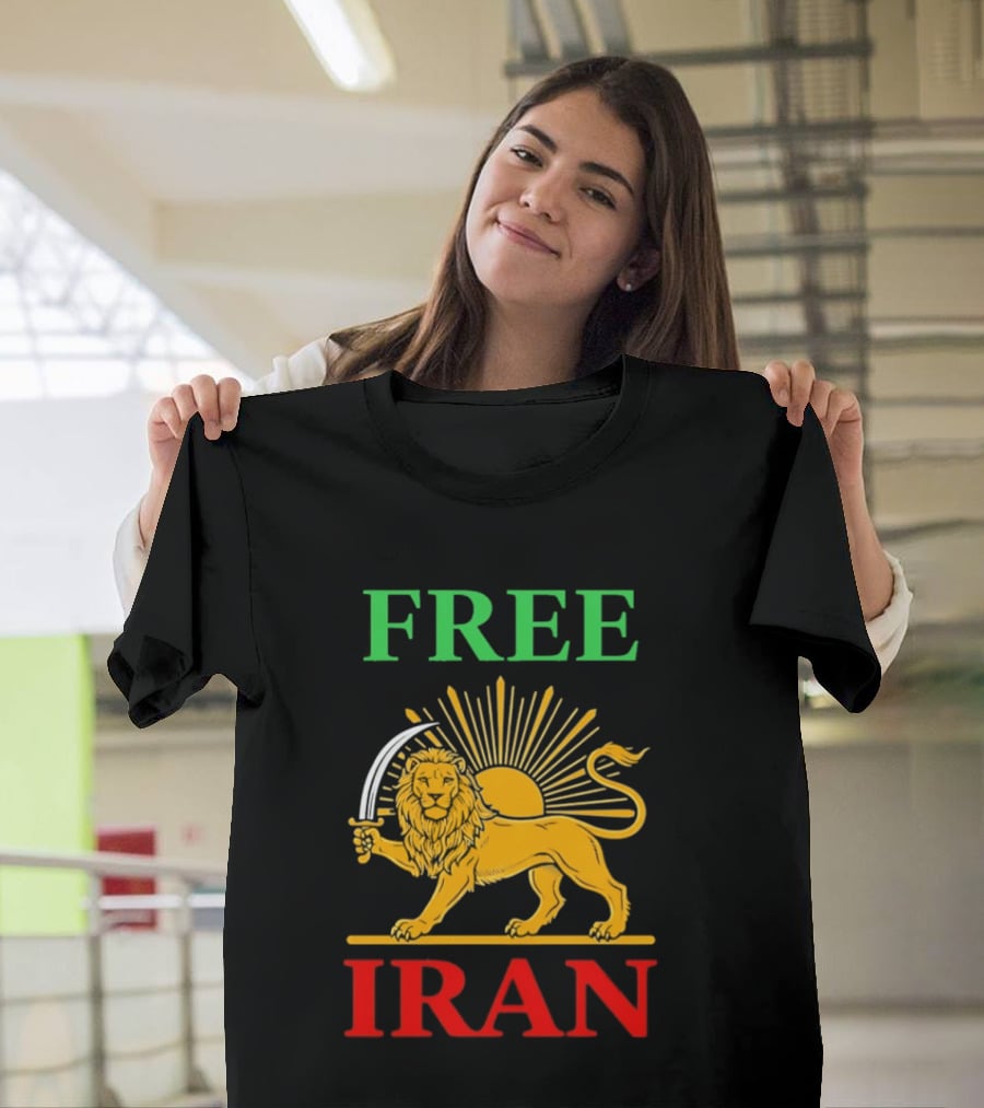 Free Iran Lion And Sun Shir O Khorshid T-Shirt