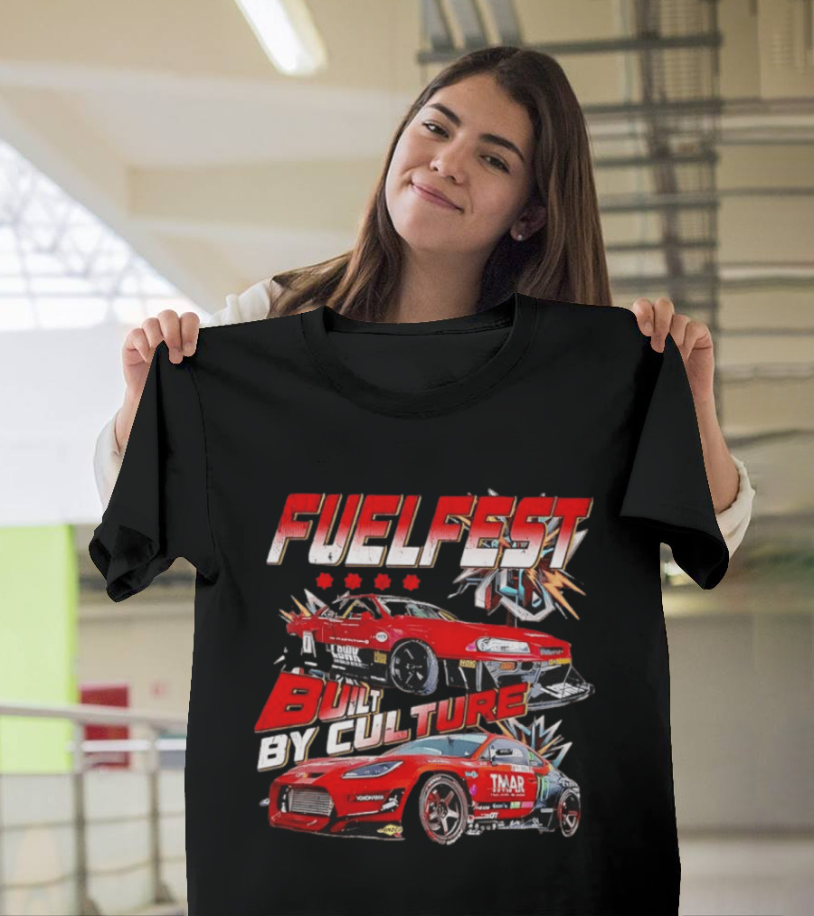 Fuelfest Built By Culture Red Racing Cars And Stars T-Shirt