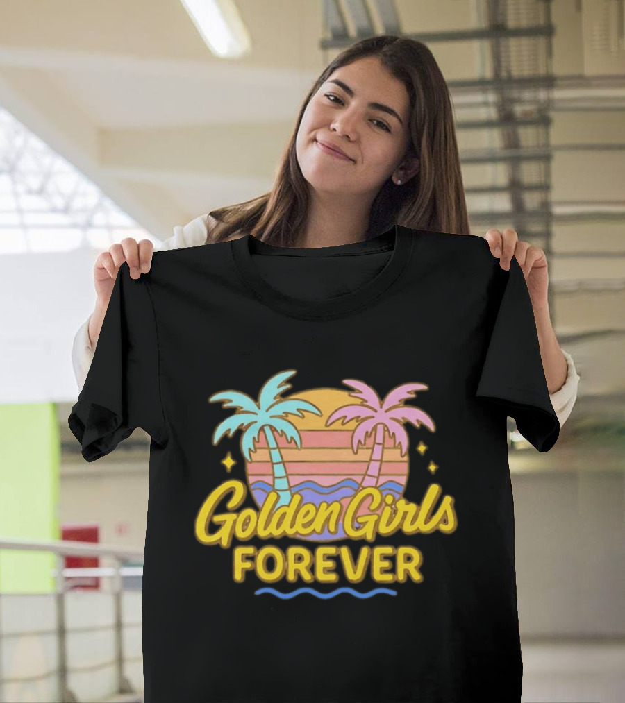 Golden Girls Forever Sunset Palm Trees Retro Aesthetic T-Shirt