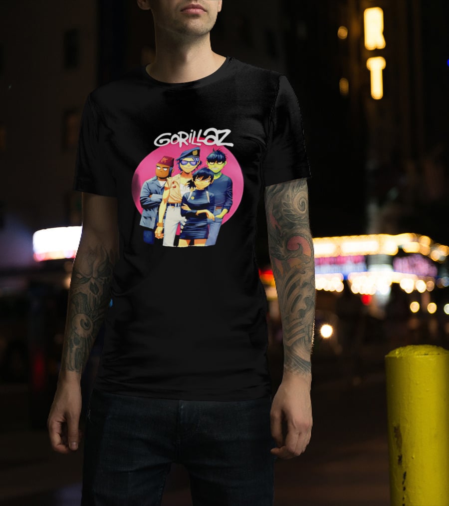 Gorillaz Cartoon Band Characters Group T-Shirt