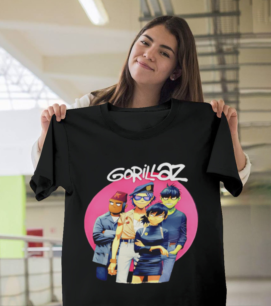 Gorillaz Cartoon Band Characters Group T-Shirt