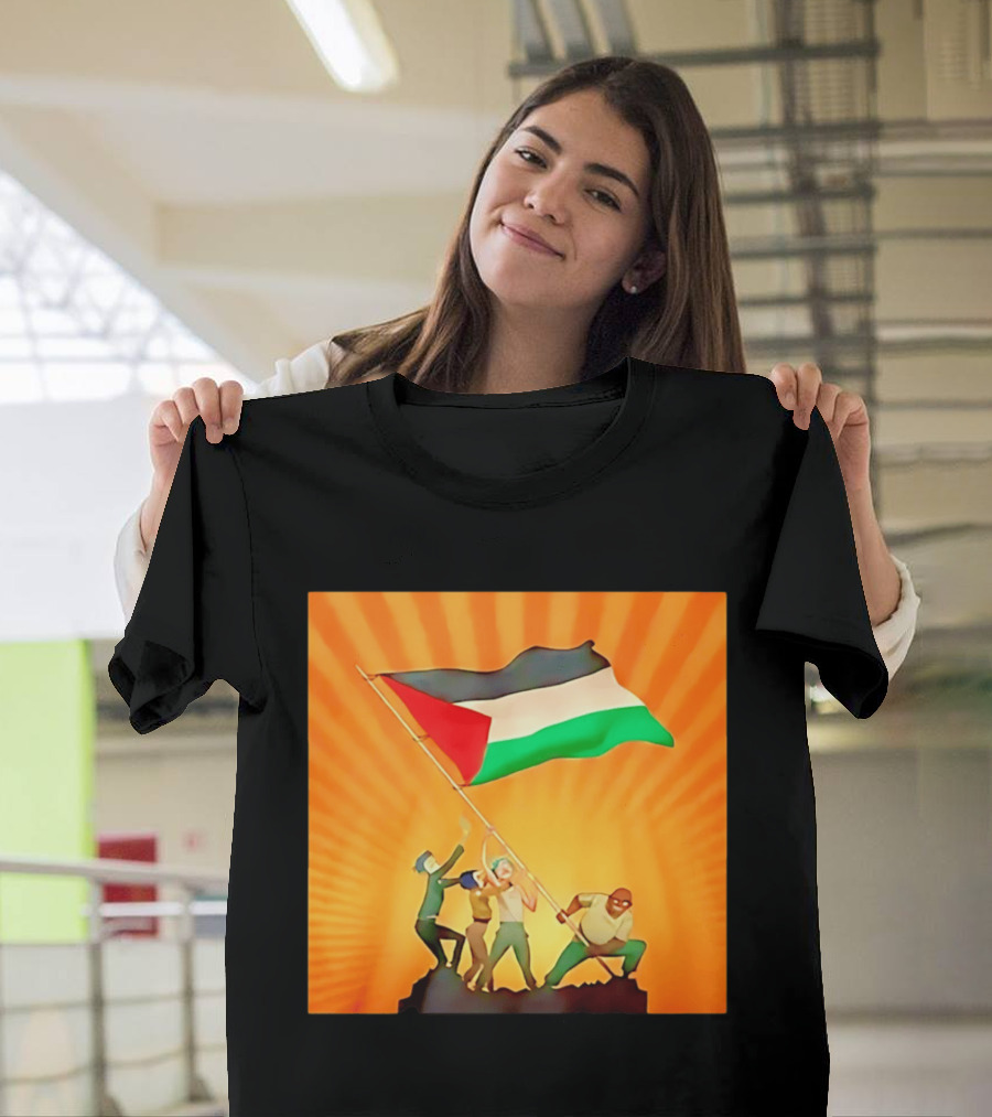 Gorillaz X Together For Palestine Flag Raising T-Shirt