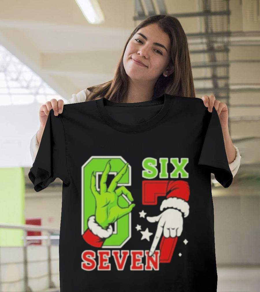 Grinch Santa 67 Six Seven Christmas TikTok Trending T-Shirt