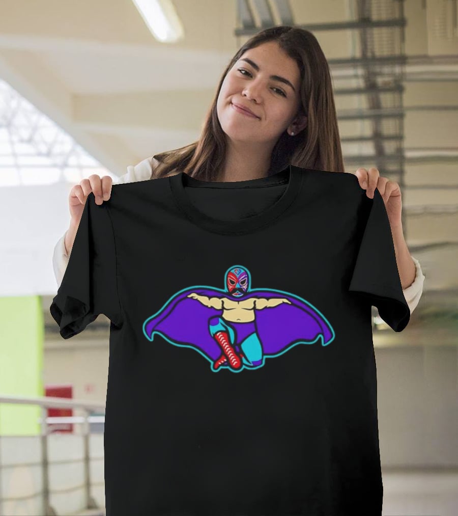 Hill City Howlers Baseball Luchadores Voladores Wrestler Cape Mask T-Shirt