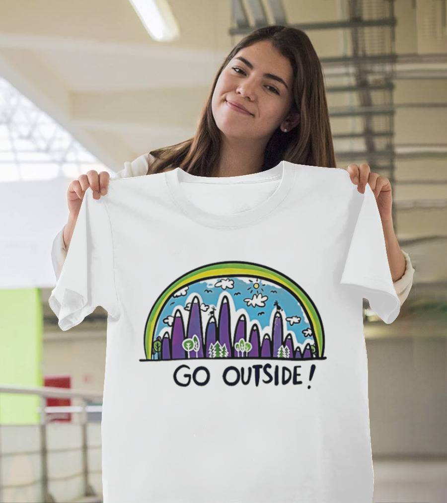Go Outside Colorful Nature Landscape Urban Skyline T-Shirt