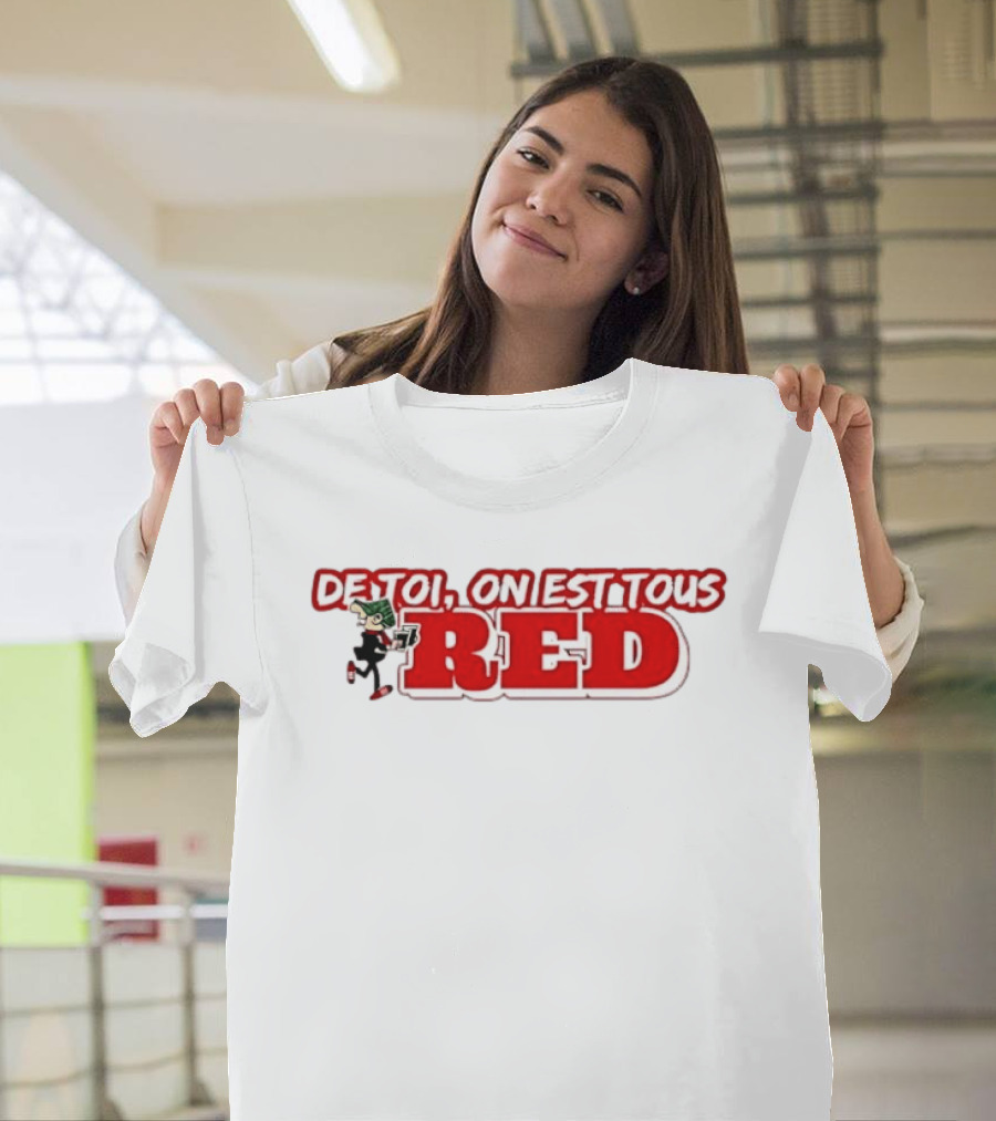 De Toi On Est Tous Red Baseball T-Shirt