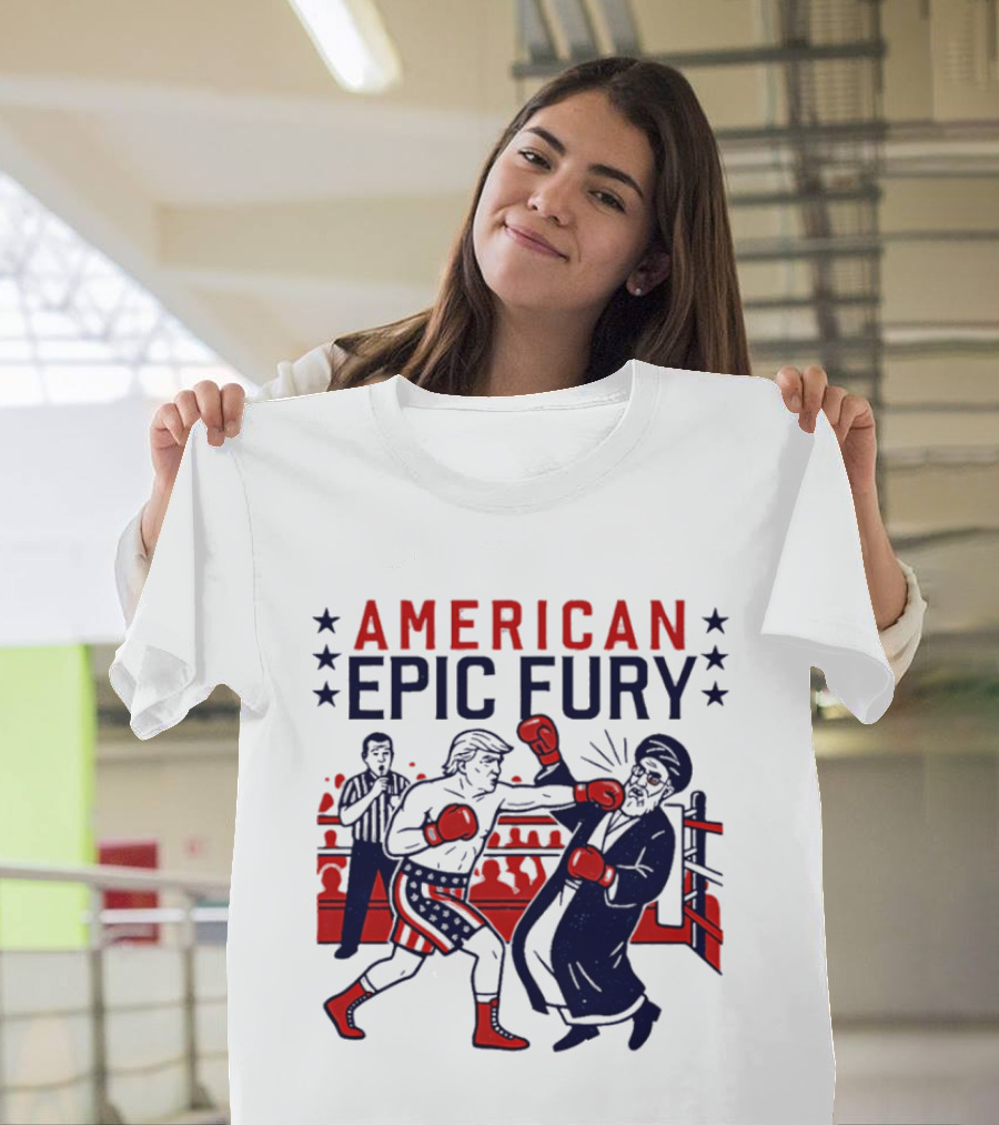American Epic Fury Khamenei Vs Trump Boxing Showdown T-Shirt