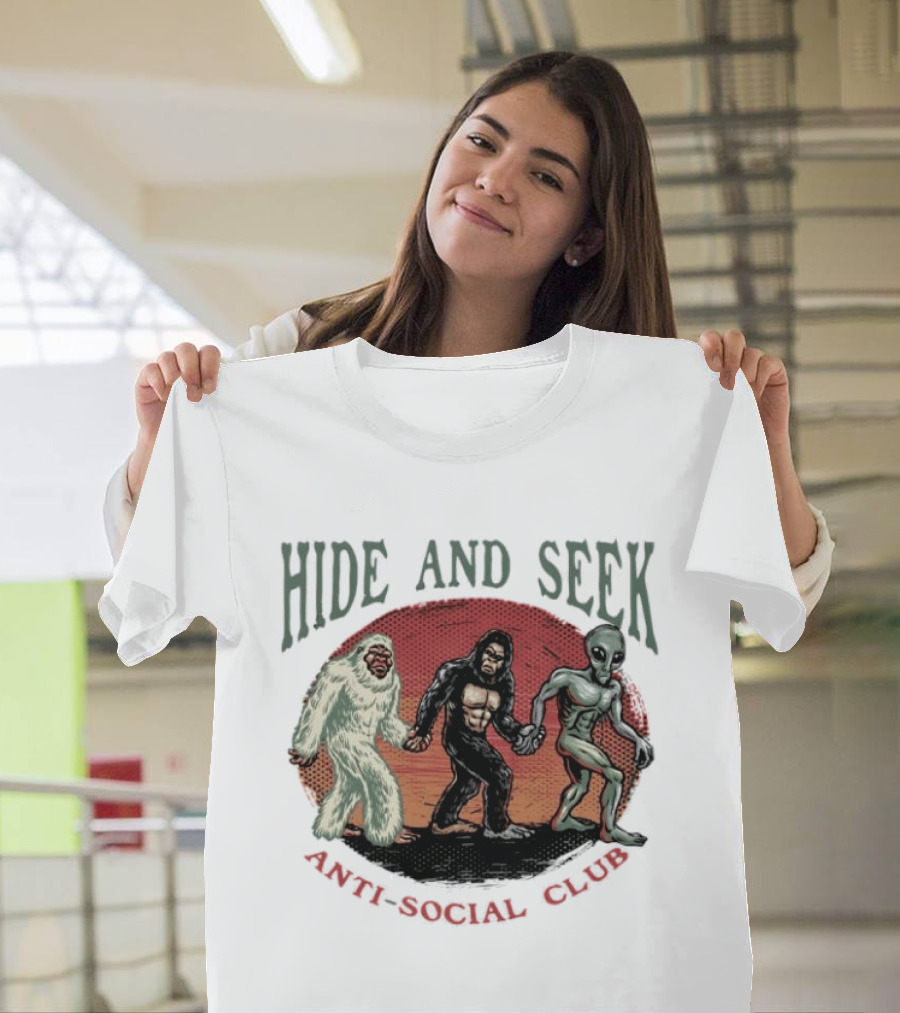 Hide And Seek Anti Social Club Yeti Bigfoot Alien Collaboration T-Shirt