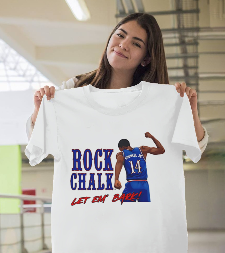 Rock Chalk Melvin Council Jr 14 Let Em' Bark T-Shirt