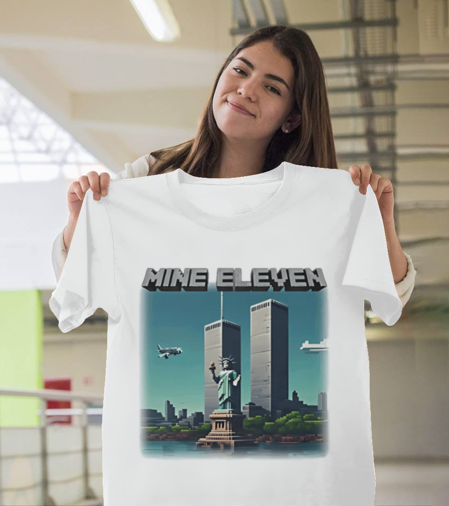 Mine Eleven Liberty Towers Tribute With Statue Of Liberty And Plane T-Shirt