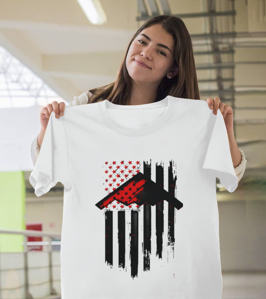 Sprit Carbon Onyx USA Flag Black Red Stars And Stripes T-Shirt