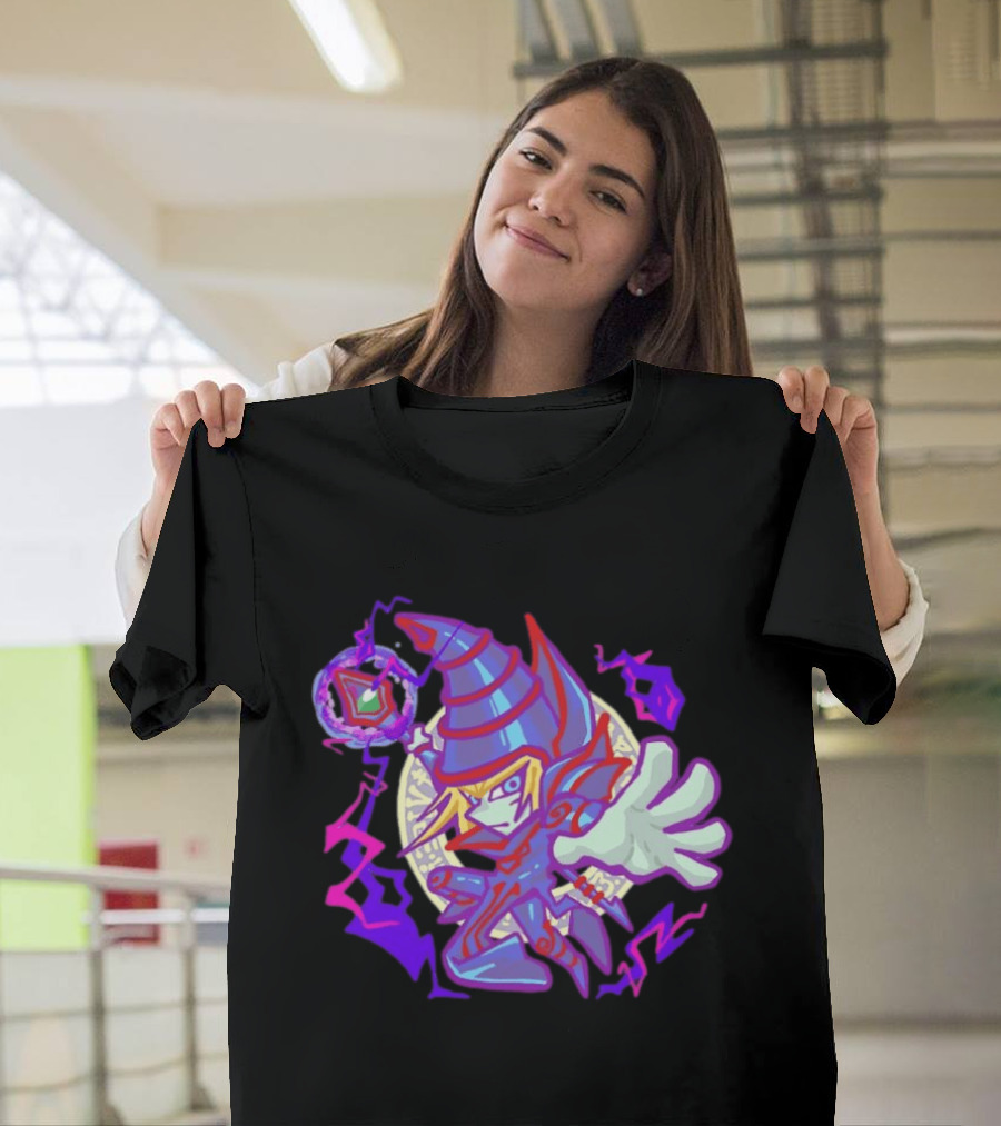 Dark Magician Yu Gi Oh Chibi Style Illustration Mystic Energy Sphere T-Shirt