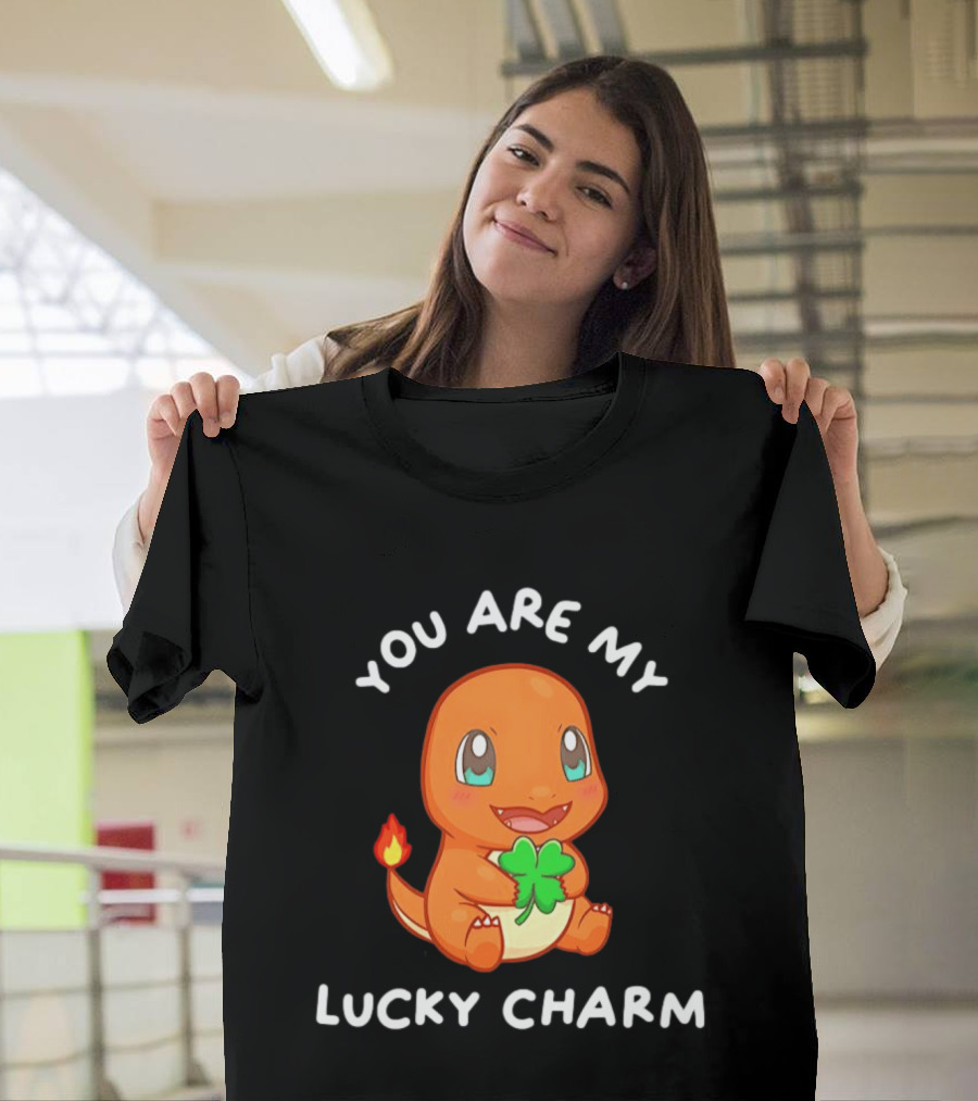 You Are My Lucky Charm Pokemon Charmander Clover Image T-Shirt