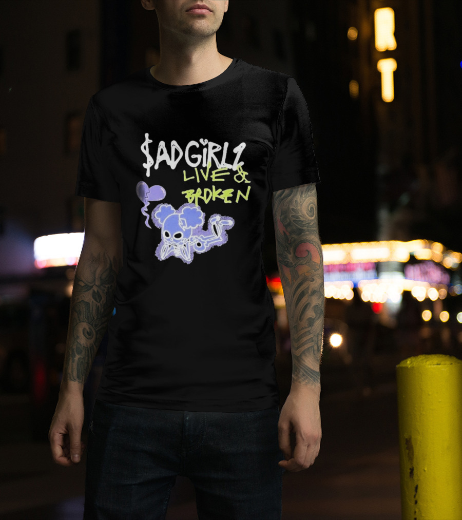 Junior H Sadgirlz Live And Broken Tour 2025 Skeleton Balloon T-Shirt