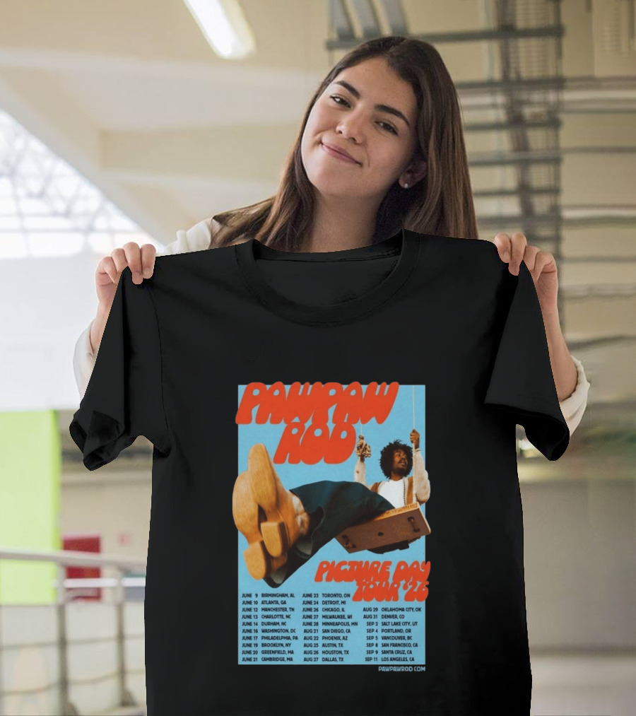 PawPaw Rod Picture Day Tour 2026 Concert Dates And Locations T-Shirt