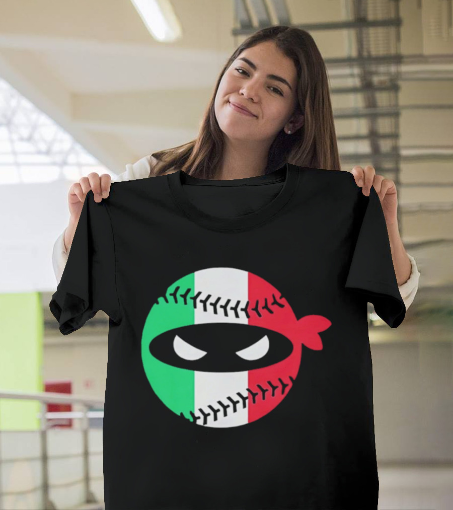 Pitching Ninja Italy Baseball Italian Flag Sports Fan Элита T-Shirt