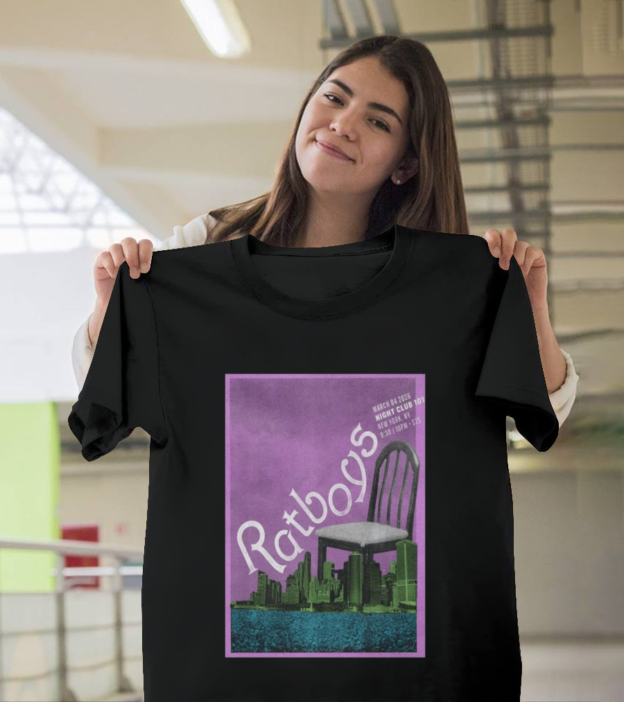 Ratboys March 4 2026 Night Club 101 New York NY Concert Event Chair Cityscape T-Shirt
