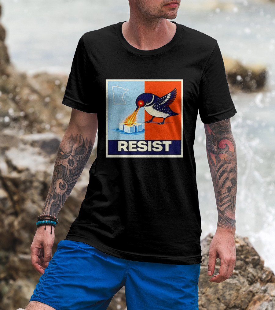 Resist Minnesota Loon Melting ICE Protest T-Shirt
