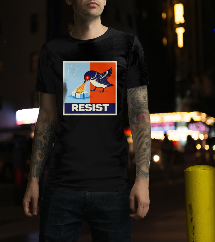 Resist Minnesota Loon Melting ICE Protest T-Shirt