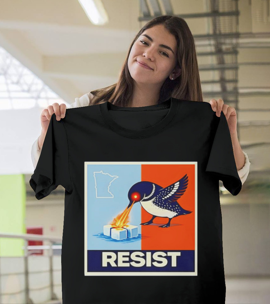 Resist Minnesota Loon Melting ICE Protest T-Shirt
