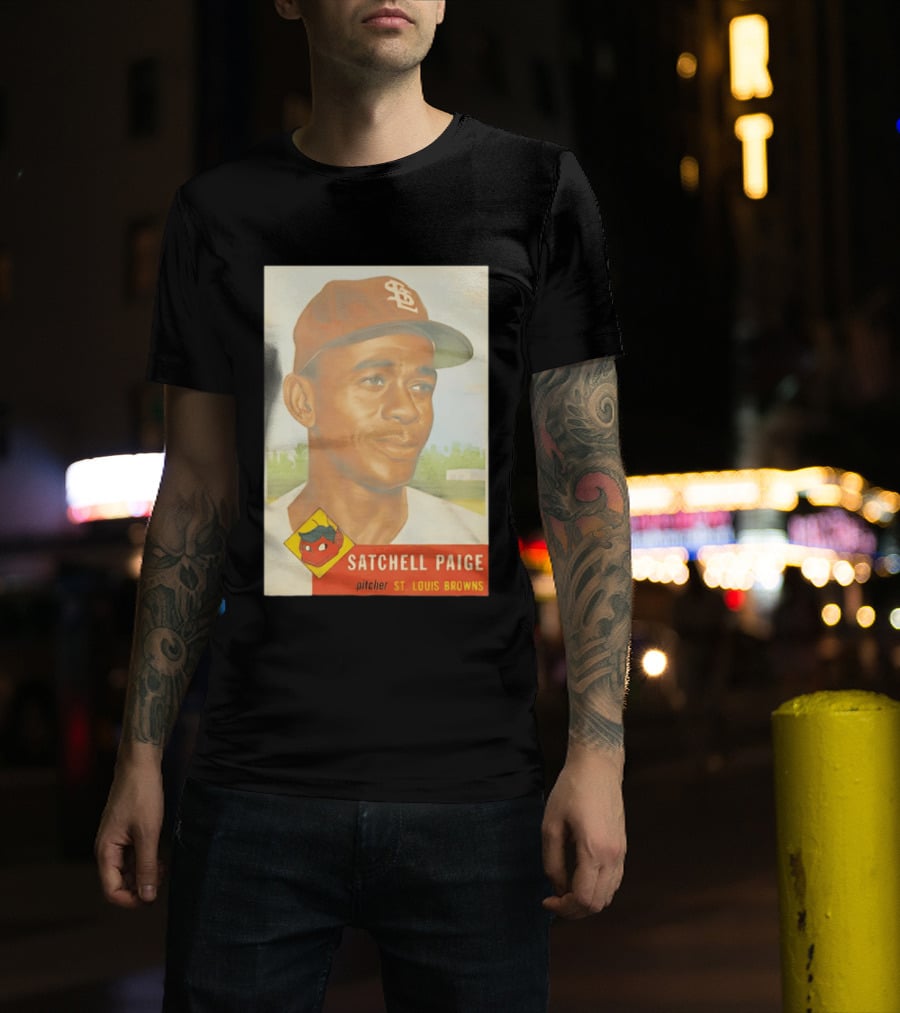 Satchell Paige 1953 Topps St. Louis Browns Pitcher Baseball Card T-Shirt