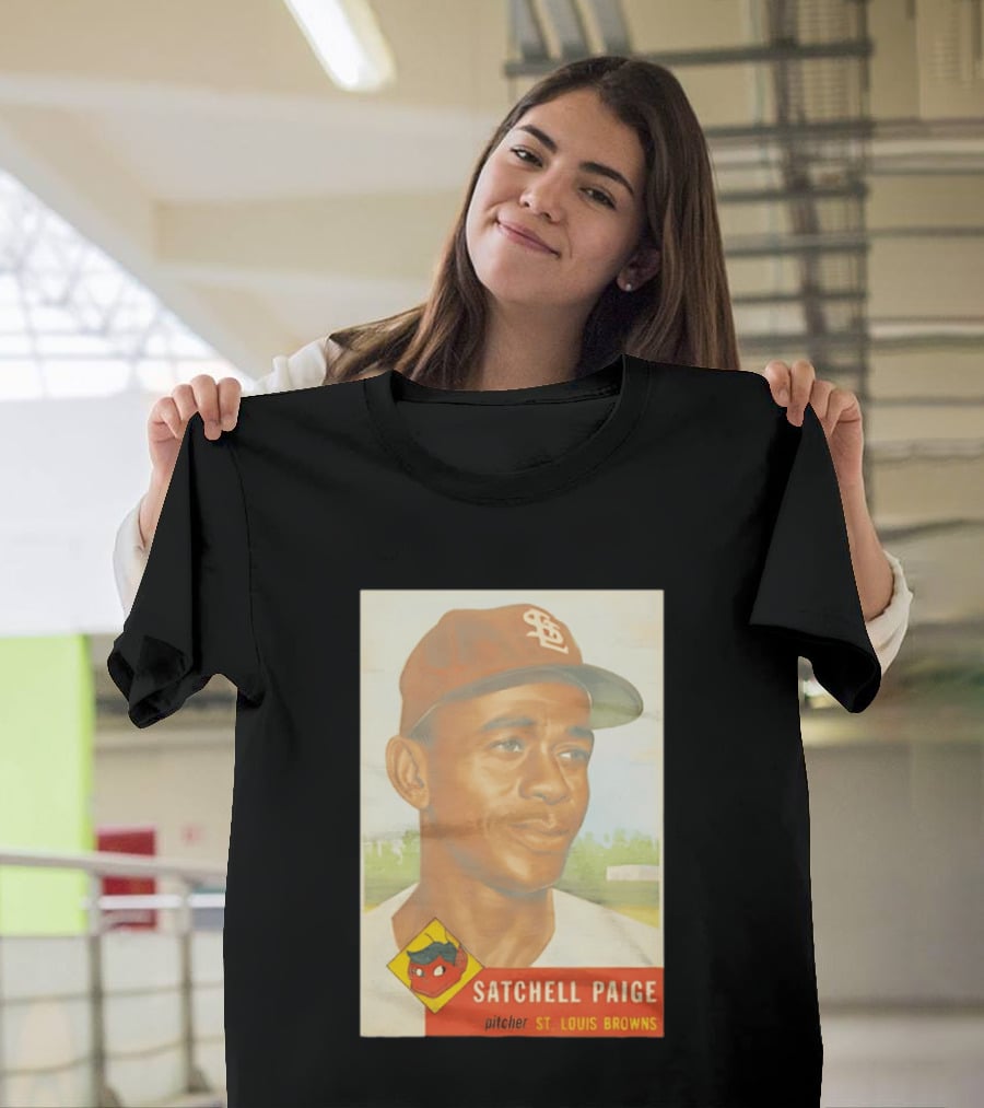 Satchell Paige 1953 Topps St. Louis Browns Pitcher Baseball Card T-Shirt