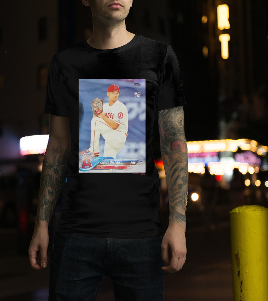 Shohei Ohtani Angels 2018 Topps Baseball Card RC Rookie PDI T-Shirt